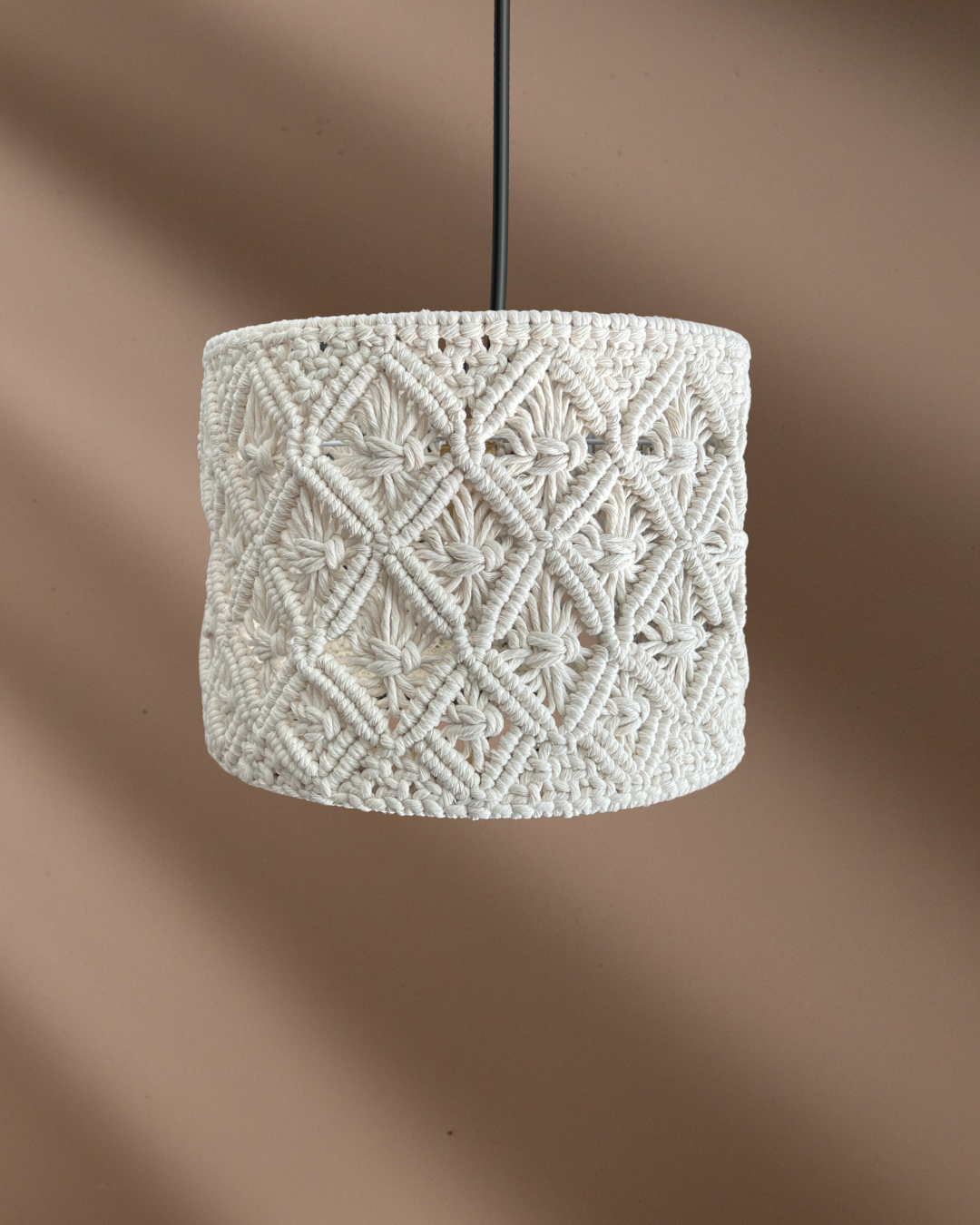 Large Macrame Lampshade for both ceiling and table lamp — handcrafted Lampshades by BeigeKnot